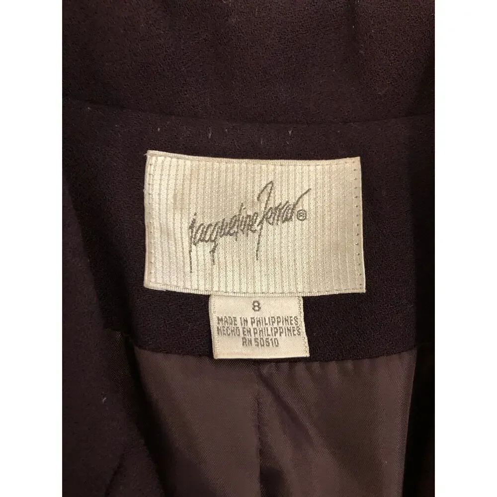 Jacqueline Ferrar Jacket Suit Purple Lined Long Sleeve 6‎ Lined Dark Academia